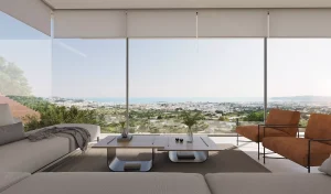 Salón de una de las propiedades de lujo Eivissa Nova, diseñadas para Jf San Pablo
