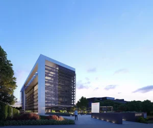 Exterior de las oficinas Luca de Tena, diseñadas para Touza Arquitectos