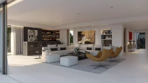 Salón del proyecto Casa Attias diseñado para MOA, Milet Oliver Arquitectos
