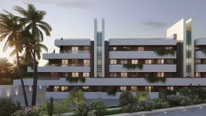 Exterior de la promoción la Solana diseñado para Touza Arquitectos