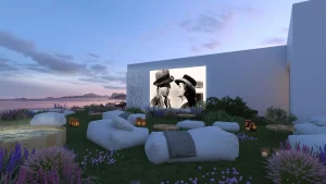 Jardín de una de las villa de lujo de la colección Quercus, diseñadas para Bass Houses