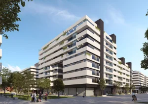 Exterior de la promoción Arganda diseñado para Touza Arquitectos