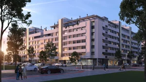 Exterior de M5, una promoción para Touza Arquitectos