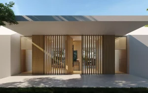 Entrada a Casa Alma diseñada para La Huerta Arquitectura